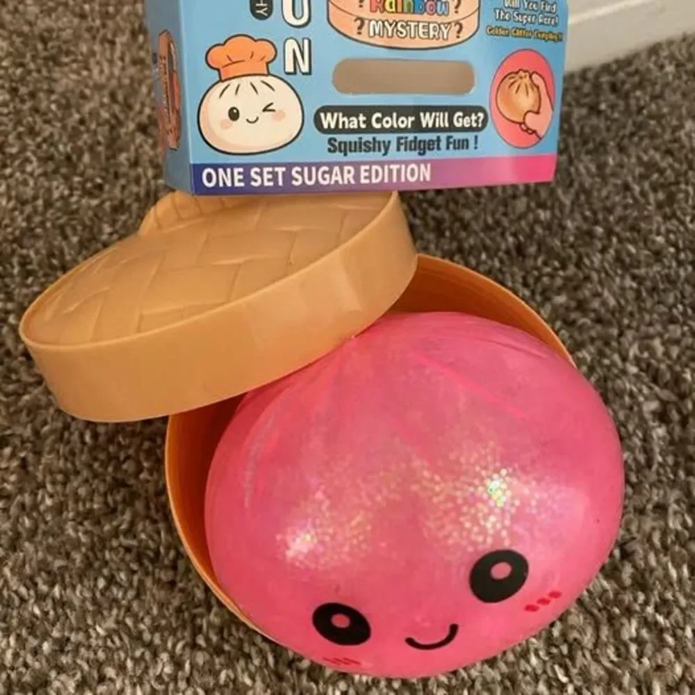 Brand new pink glitter Dumpling squishy Viral Toy